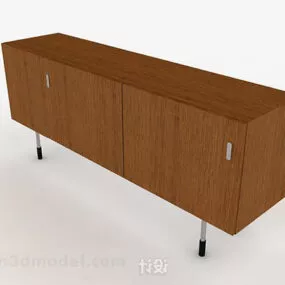 Brown Wooden Locker V1 3d model