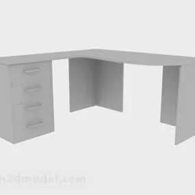 Gray Office Desk V9 3d model