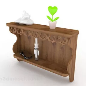 Wooden Brown Office Cabinet V2 3d model