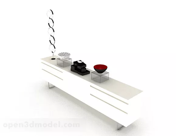 White Decorative Office Cabinet 3d model White Decorative Office Cabinet 3d model