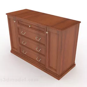 Wooden Brown Porch Cabinet V1 3d model