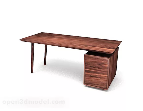 Brown Wooden Desk V12 3d model Brown Wooden Desk V12 3d model