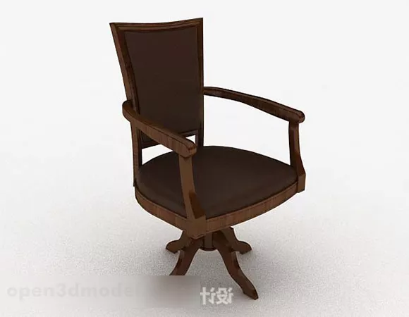 Brown Wooden Home Chair V2 3d model Brown Wooden Home Chair V2 3d model