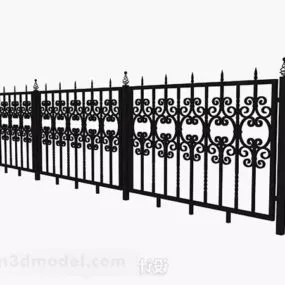 Black Iron Railing V2 3d model
