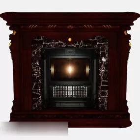 Brown Fireplace V2 3d model