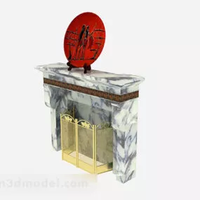 Stone Fireplace V3 3d model
