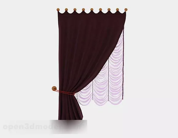 Brown Curtain V4 3d model Brown Curtain V4 3d model