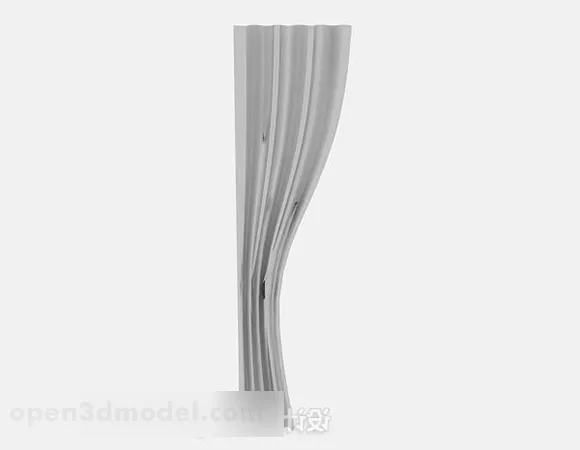 Gray Minimalistic Curtain 3d model Gray Minimalistic Curtain 3d model
