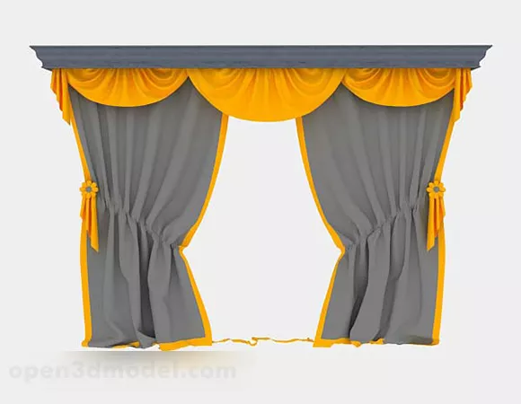 Gray Curtain V8 3d model Gray Curtain V8 3d model
