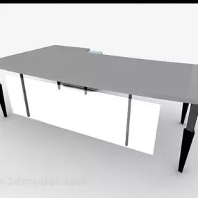 Gray Office Desk V11 3d model