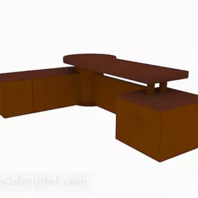 Brown Desk V1 3d model