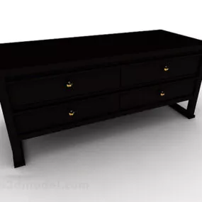 Dark Brown Wooden Tv Cabinet V3 3d model