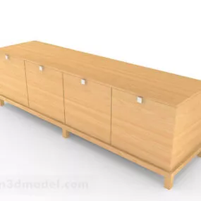 Yellow Wooden Tv Cabinet V14 3d model