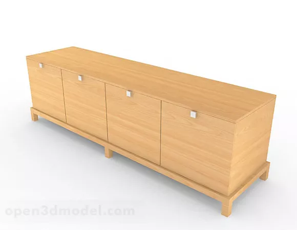 Yellow Wooden Tv Cabinet V14 3d model Yellow Wooden Tv Cabinet V14 3d model