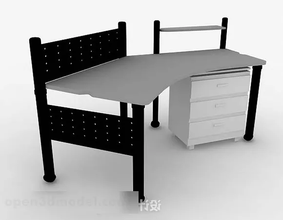 Gray Office Desk V12 3d model Gray Office Desk V12 3d model