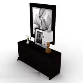 Wooden Brown Office Cabinet V3 3d model