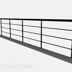Black Minimalistic Railing V1 3d model