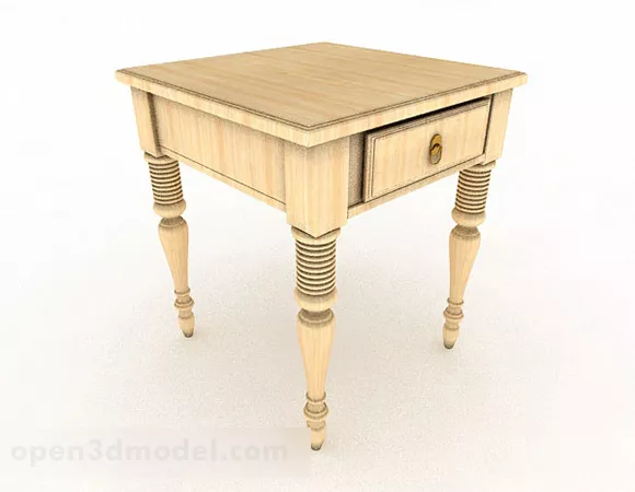 Yellow Wooden Desk V3 3d model Yellow Wooden Desk V3 3d model