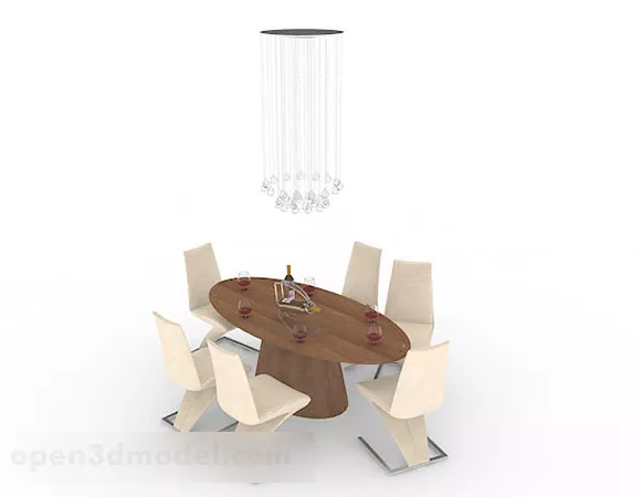 Personalized Dining Table And Chair 3d model Personalized Dining Table And Chair 3d model
