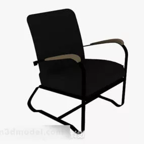 Black Lounge Chair V3 3d model