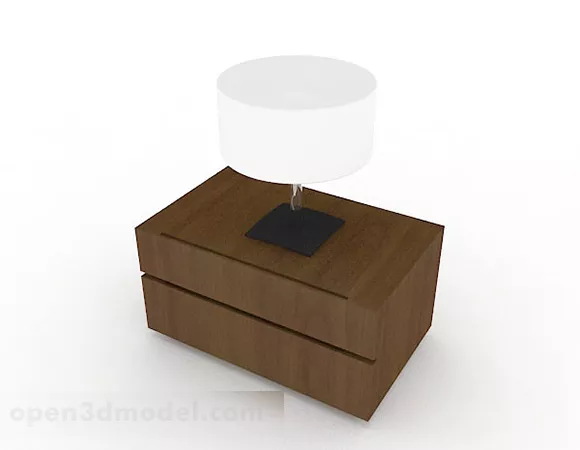 Brown Wooden Bedside Table V13 3d model Brown Wooden Bedside Table V13 3d model