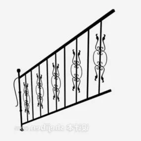Black Iron Railing V3 3d model