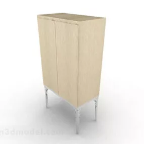 Simple Wooden Wardrobe 3d model