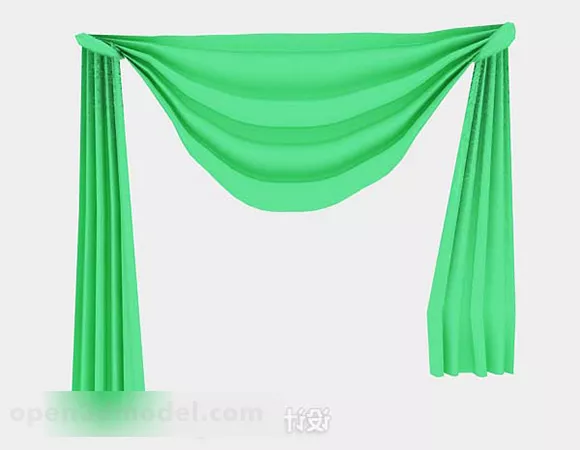 Green Minimalistic Curtain 3d model Green Minimalistic Curtain 3d model