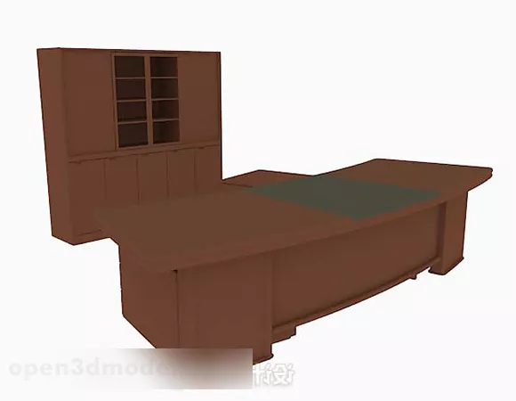 Brown Wooden Desk V13 3d model Brown Wooden Desk V13 3d model