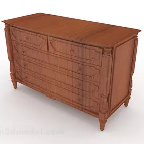 Yellow Brown Wooden Tv Cabinet V1 3d model
