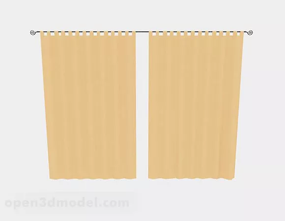 Yellow Curtain V4 3d model Yellow Curtain V4 3d model
