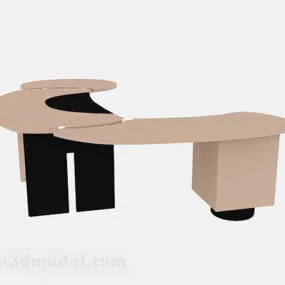 Brown Office Desk V4 3d model