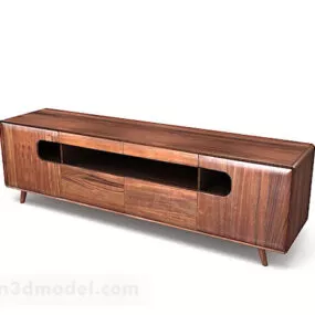 Wooden Brown Tv Cabinet V2 3d model