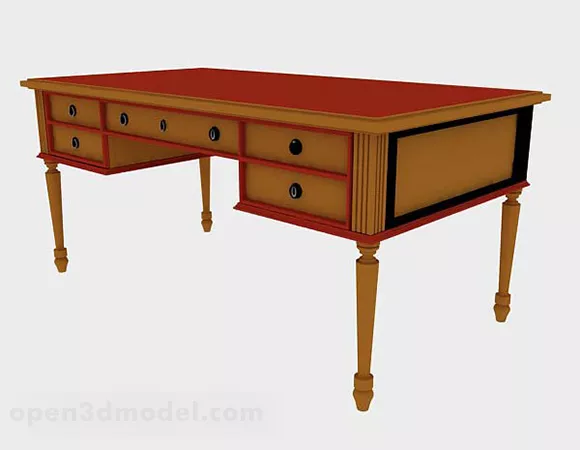 Yellow Brown Desk V1 3d model Yellow Brown Desk V1 3d model
