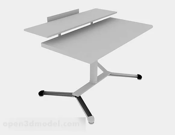 Gray Student Desk V1 3d model Gray Student Desk V1 3d model