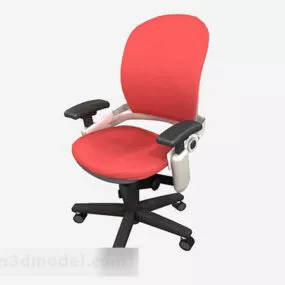 Red Office Chair V8 3d model