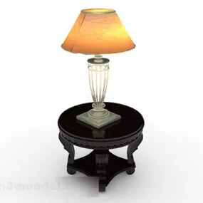 Black Wooden Tea Table 3d model