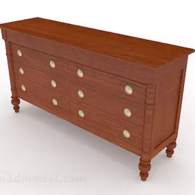 Brown Wooden Office Cabinet V11 3d model