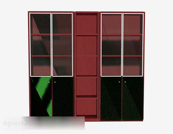 Red Display Cabinet V1 3d model Red Display Cabinet V1 3d model