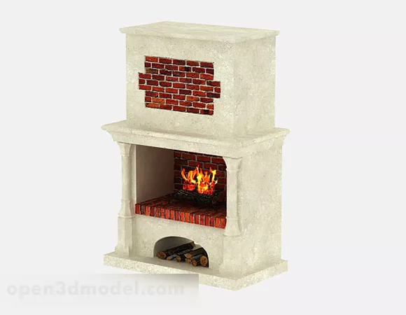 Simple Fireplace V1 3d model Simple Fireplace V1 3d model