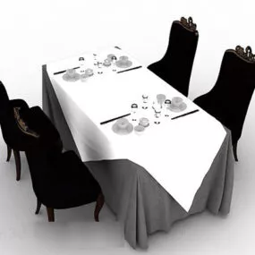 Dining Table And Chairs 3d model