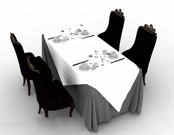 Dining Table And Chairs 3d model Dining Table And Chairs 3d model