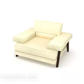 Yellow Minimalist Single Sofa V2 3d model