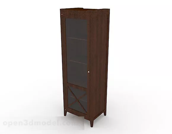 Brown Wooden Display Cabinet V4 3d model Brown Wooden Display Cabinet V4 3d model