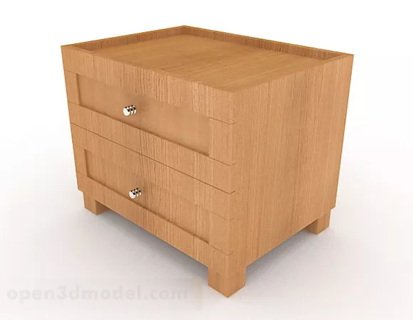 Yellow Wooden Bedside Table V2 3d model Yellow Wooden Bedside Table V2 3d model