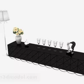 Black Tv Cabinet V2 3d model