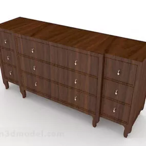 Wooden Brown Tv Cabinet V3 3d model