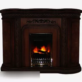 European Brown Fireplace V1 3d model