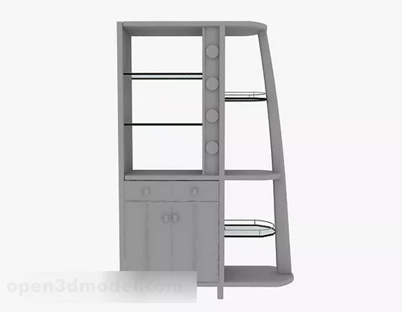 Gray Display Cabinet V6 3d model Gray Display Cabinet V6 3d model