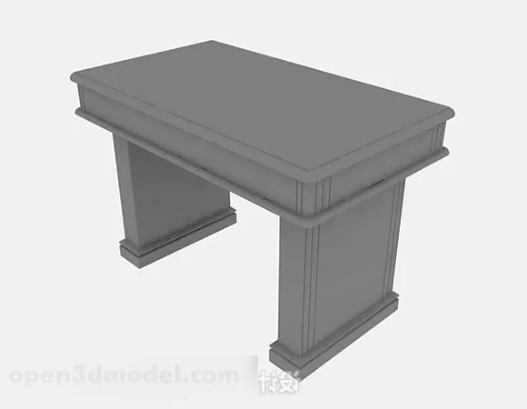 Gray Desk V3 3d model Gray Desk V3 3d model